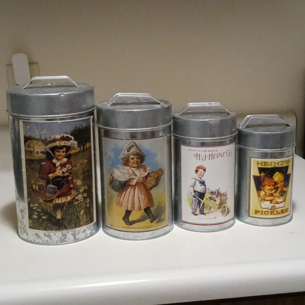 4 piece H.J. Heinz canisters